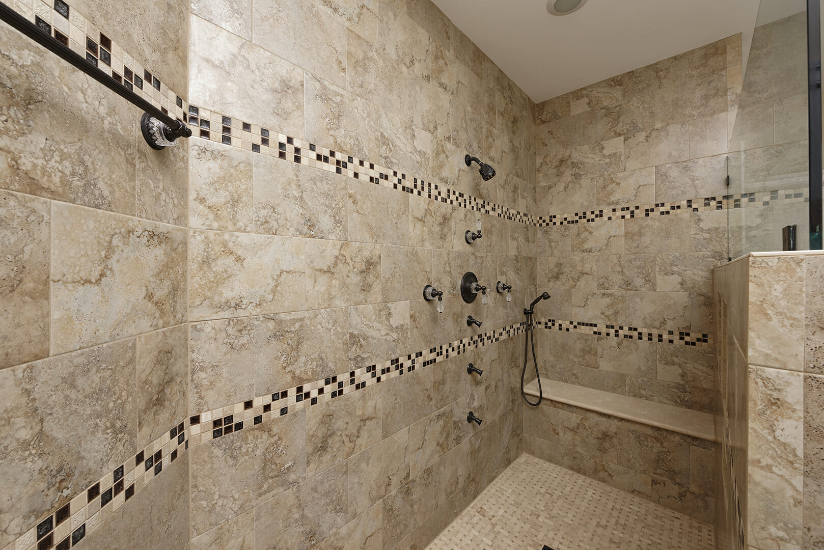 French_Country_Home_-_Int_Bathroom_Roman_Shower_Tile