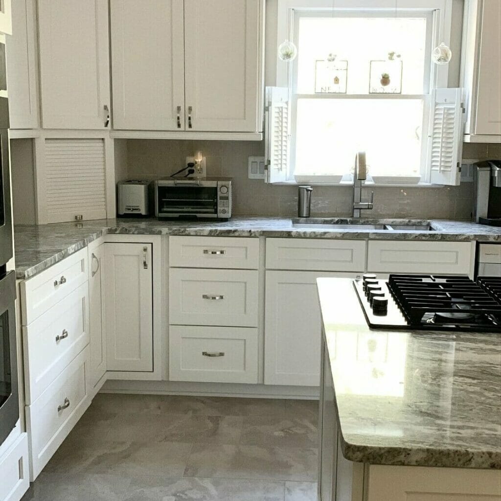 Kitchen remodel in Nokesville, VA - Golden Rule Builders - Kitchen remodel / renovation, beautiful white finished basement kitchen with lots of cabinets for storage space, Golden Rule Builders