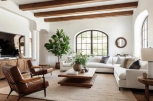 Top Design Trends of 2024 from Golden Rule Builders - #5 Holistic Design, image show a beautiful, well-lit room where the other four design trends are used together